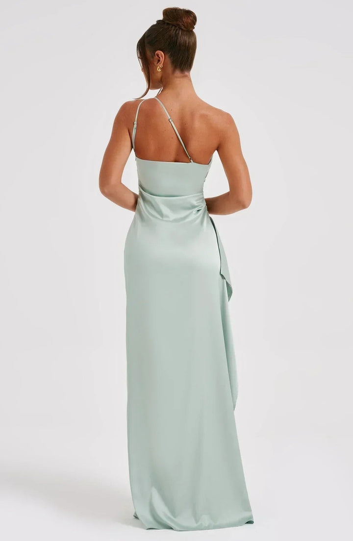 Women's Prom One Shoulder High Slit Maxi Dress