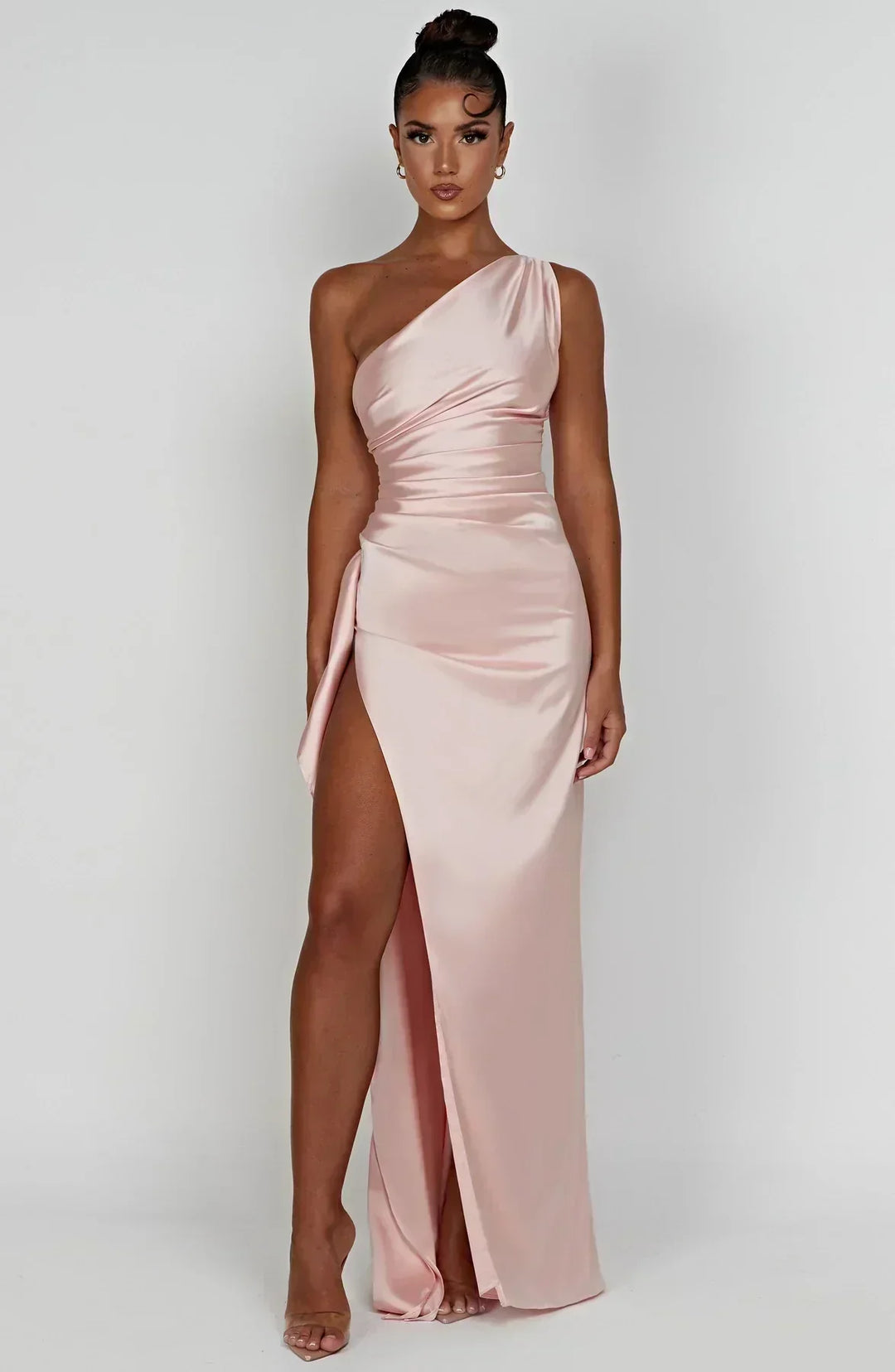 Women's Asymmetric One-Shoulder Refined Maxi Dress