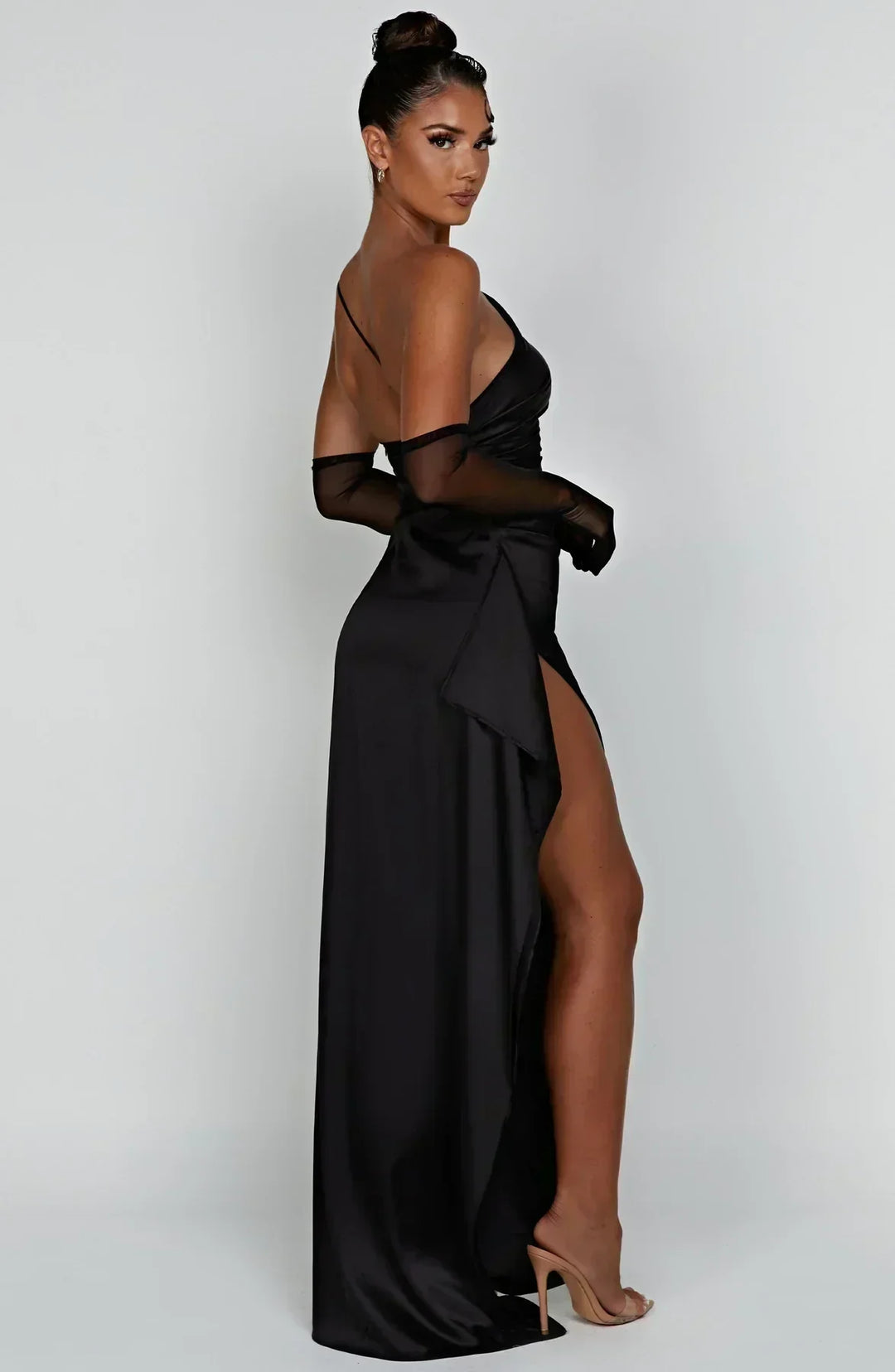 Women's Asymmetric One-Shoulder Refined Maxi Dress