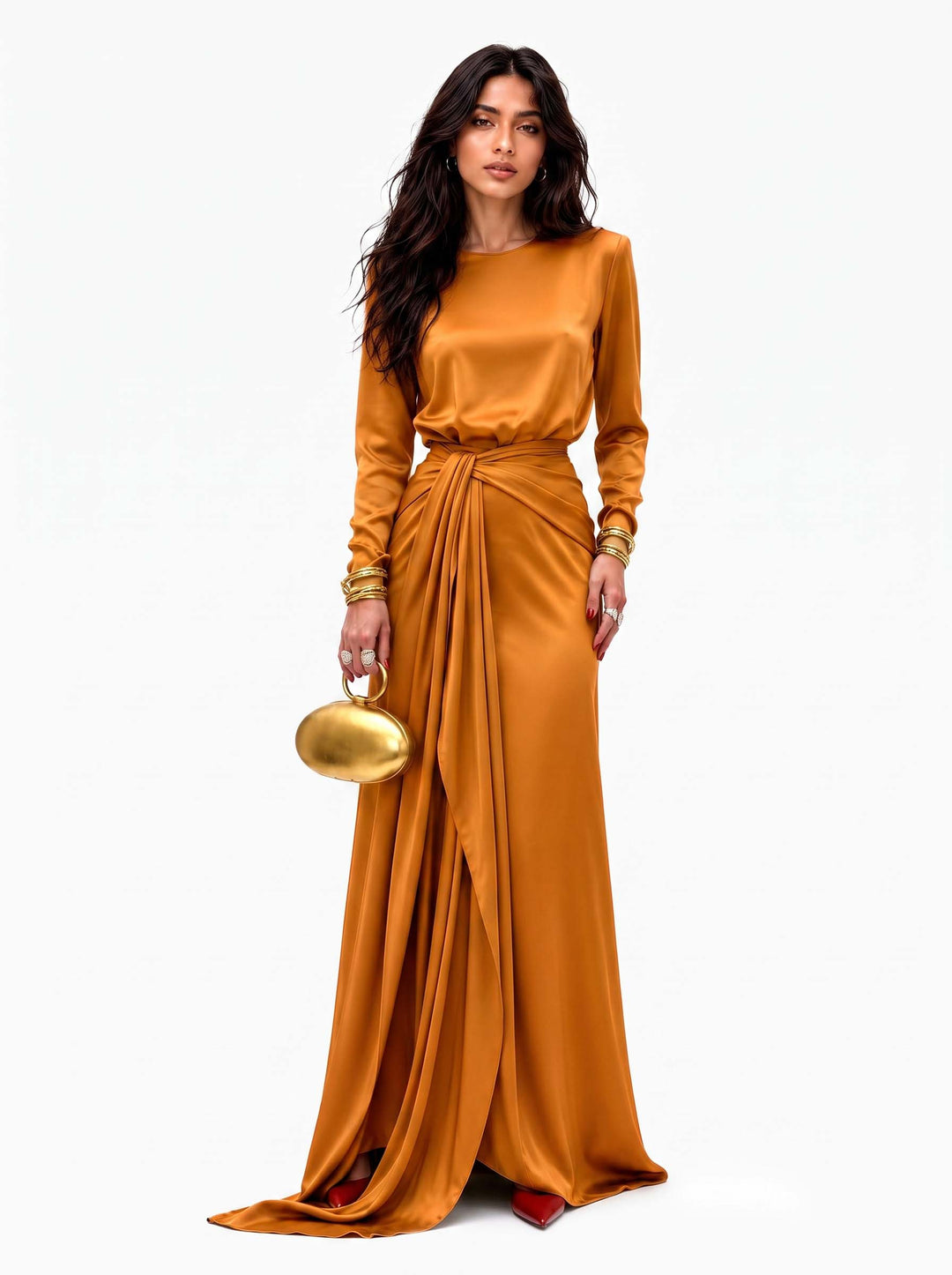 Women's Draped Elegant Maxi Dress