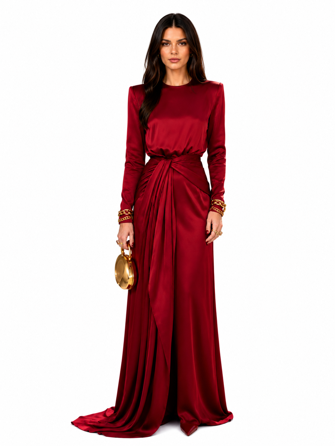 Women's Draped Elegant Maxi Dress