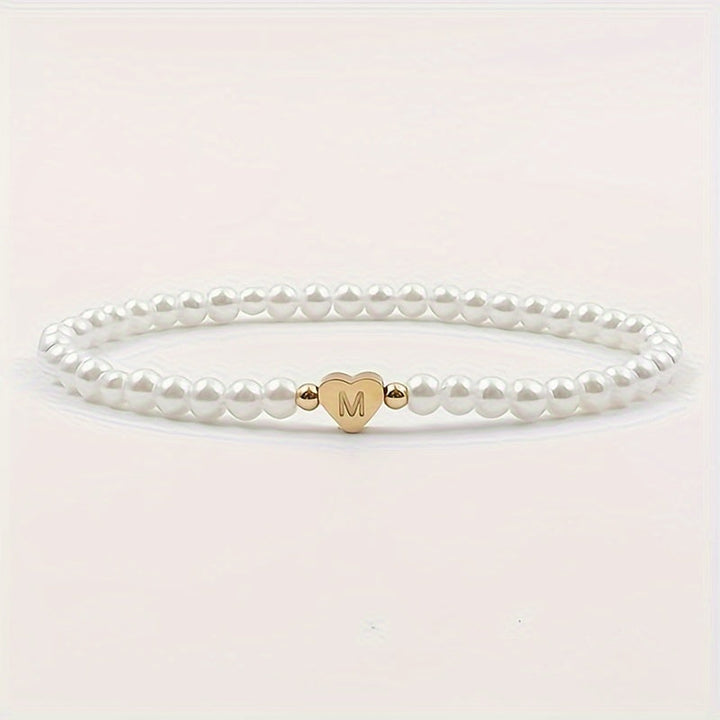 Women's Elegant Heart Monogram Bracelet