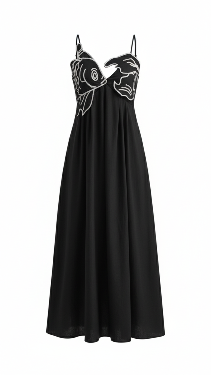 Women's Elegant Embroidered Maxi Dress