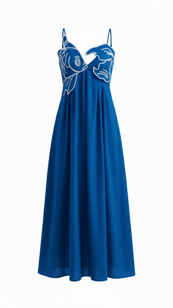 Women's Elegant Embroidered Maxi Dress