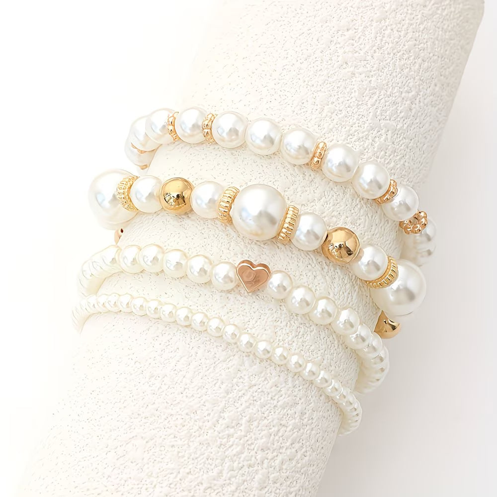 Elegant Pearl Bracelet Set