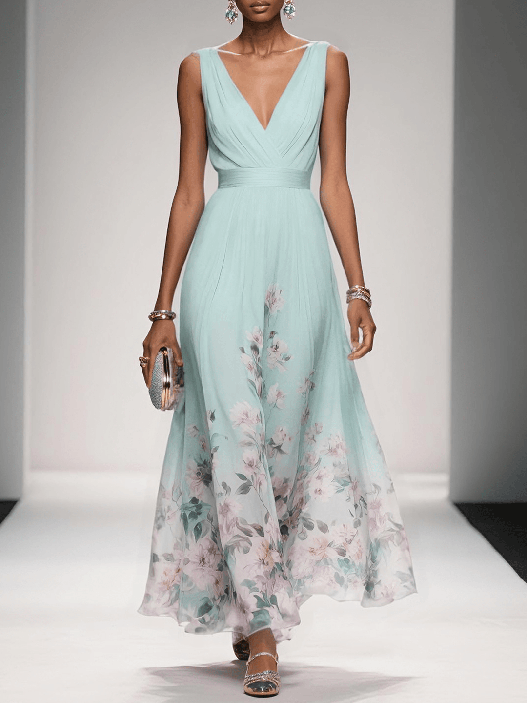 Women's Floral Print Maxi Dress
