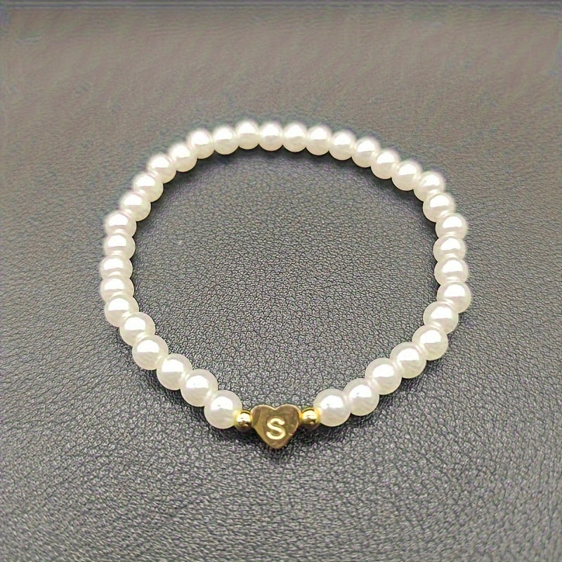 Women's Elegant Heart Monogram Bracelet