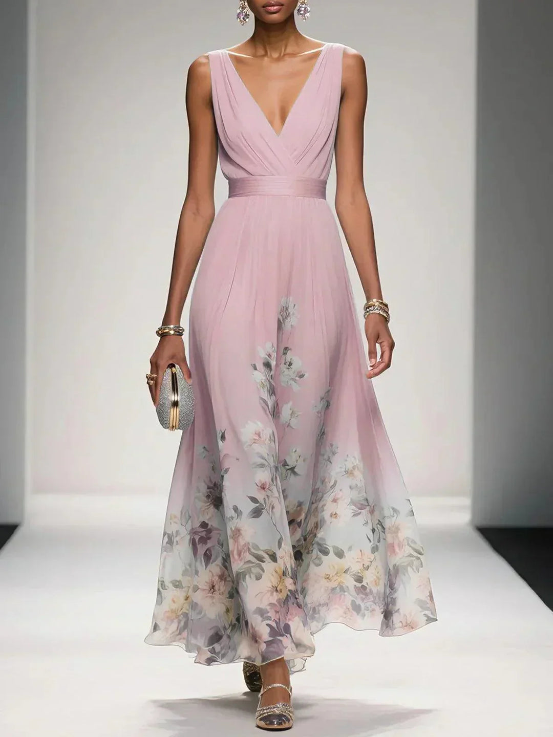 Women's Floral Print Maxi Dress