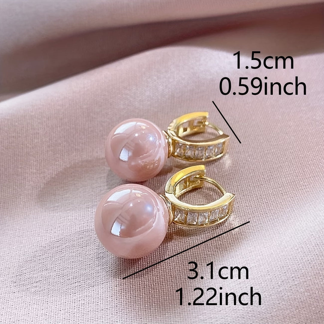 Women's Elegant Rose Pearl Drop Earrings