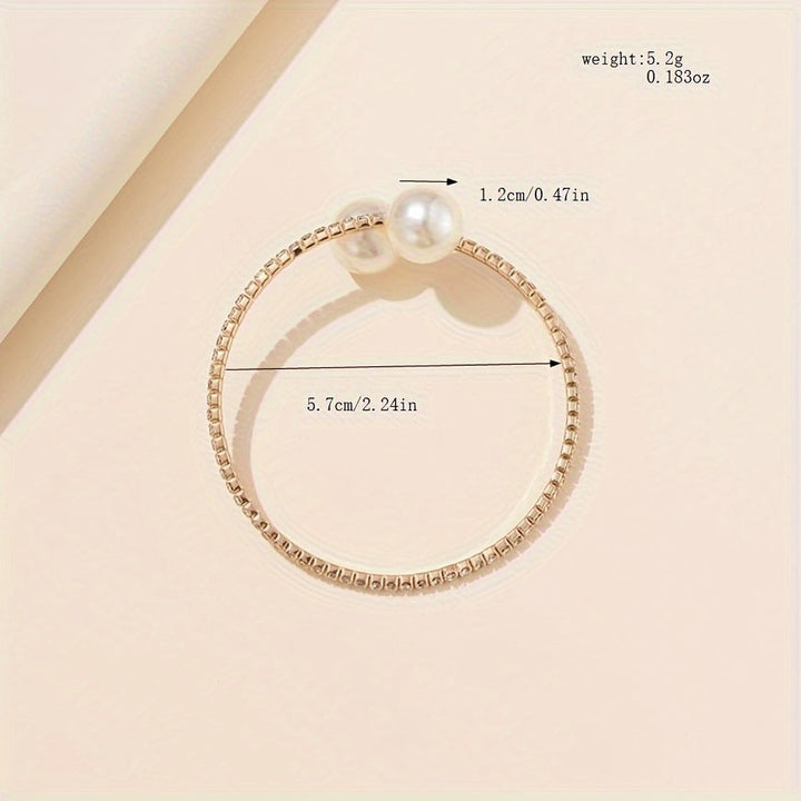 Women's Elegant Pearls Crystals Bracelet