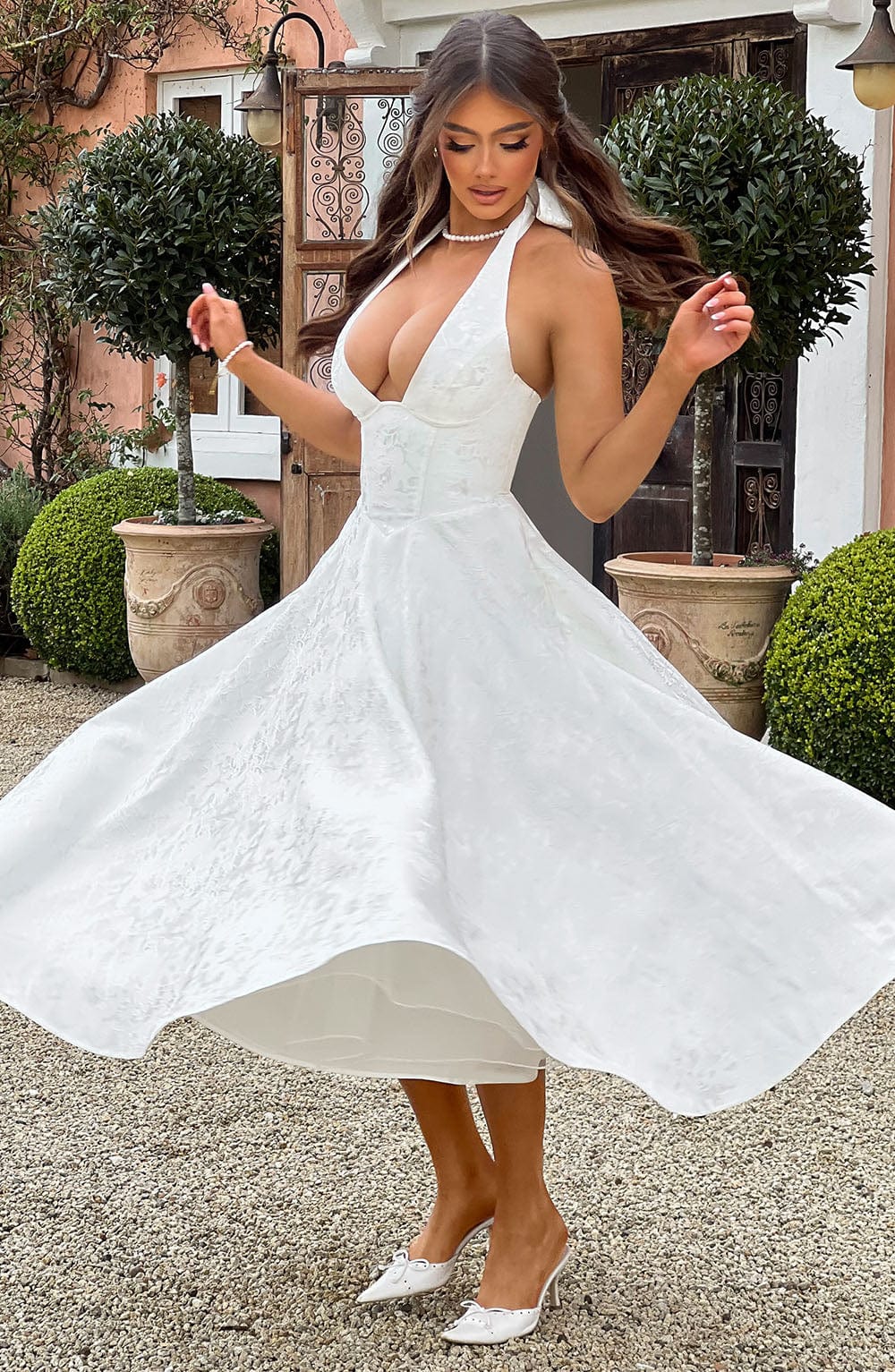 Women's Halter Summer Midi Dress