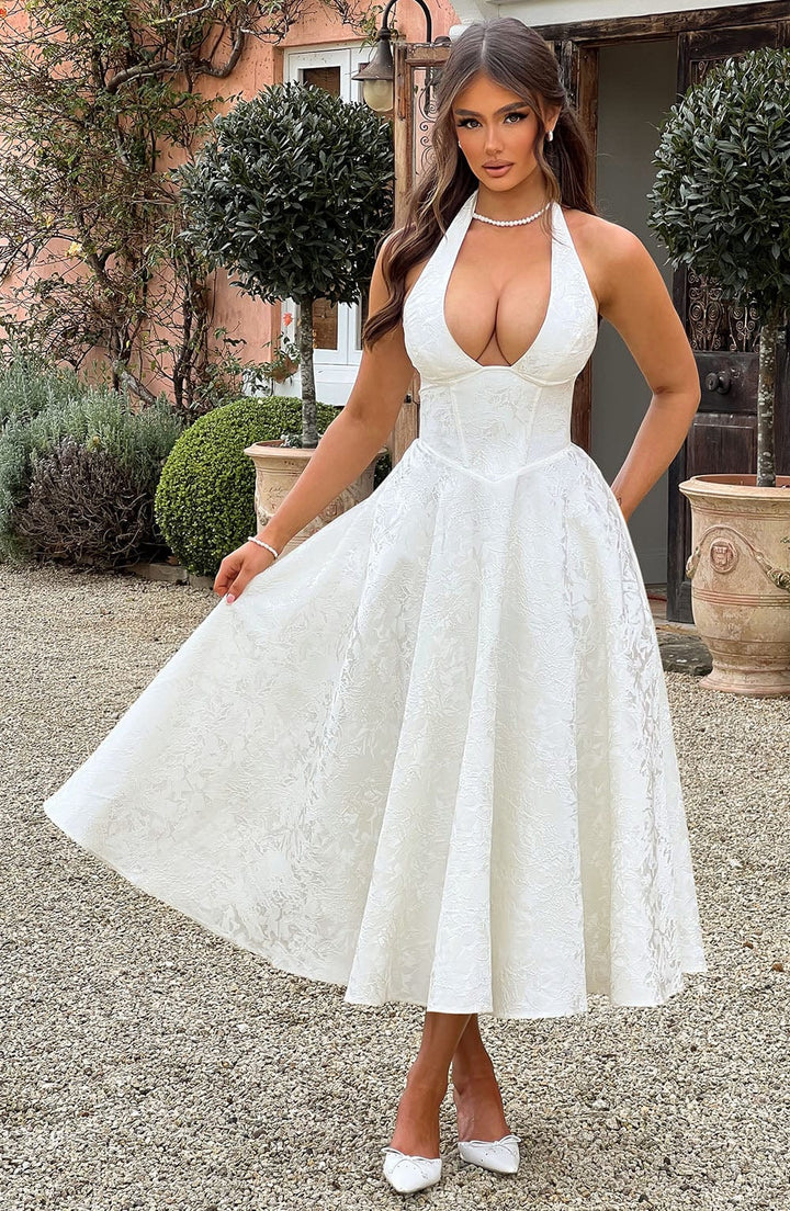 Women's Halter Summer Midi Dress