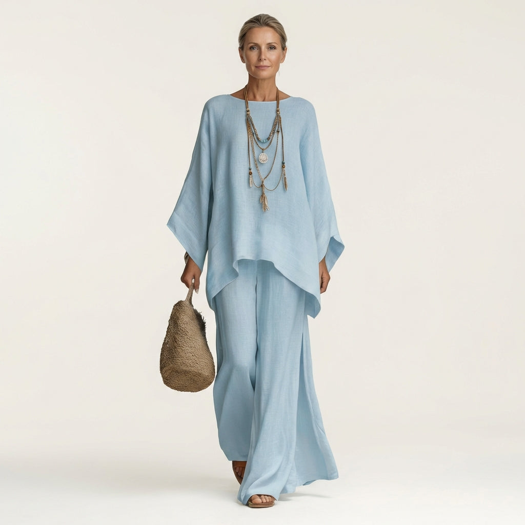 Boho Relaxed Button Down Short Sleeve Two Piece Set