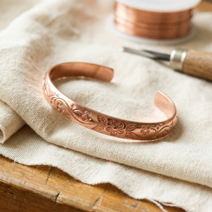 Women's Elegant Bloom Copper Bracelet