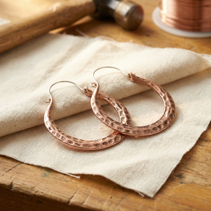 Women's Elegant Ember Copper Earrings