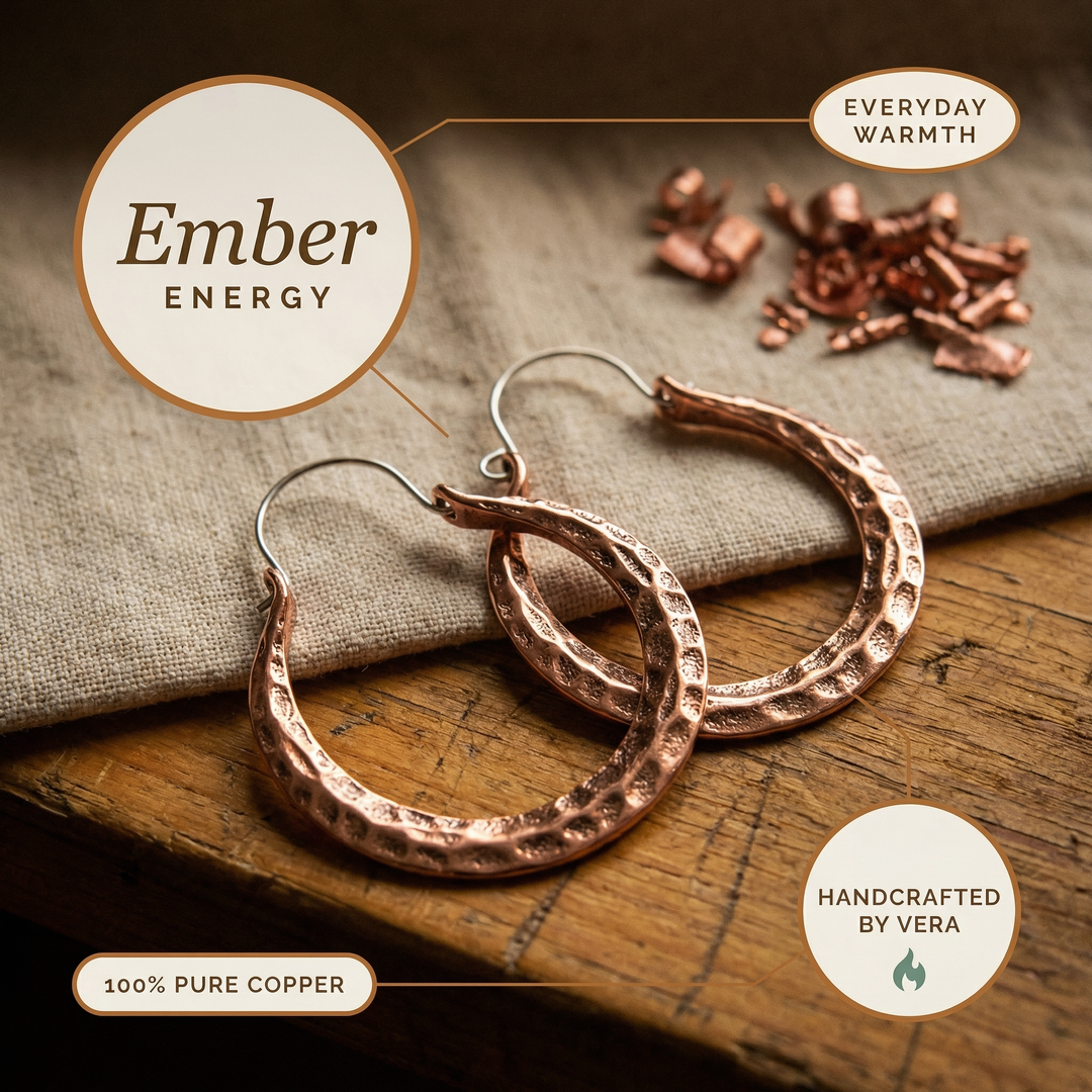 Women's Elegant Ember Copper Earrings