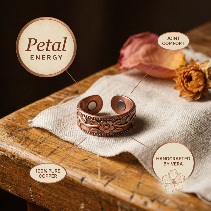 Women's Elegant Petal Copper Ring