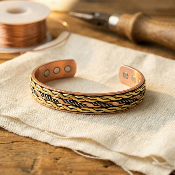 Women's Classic Weave Copper Bracelet
