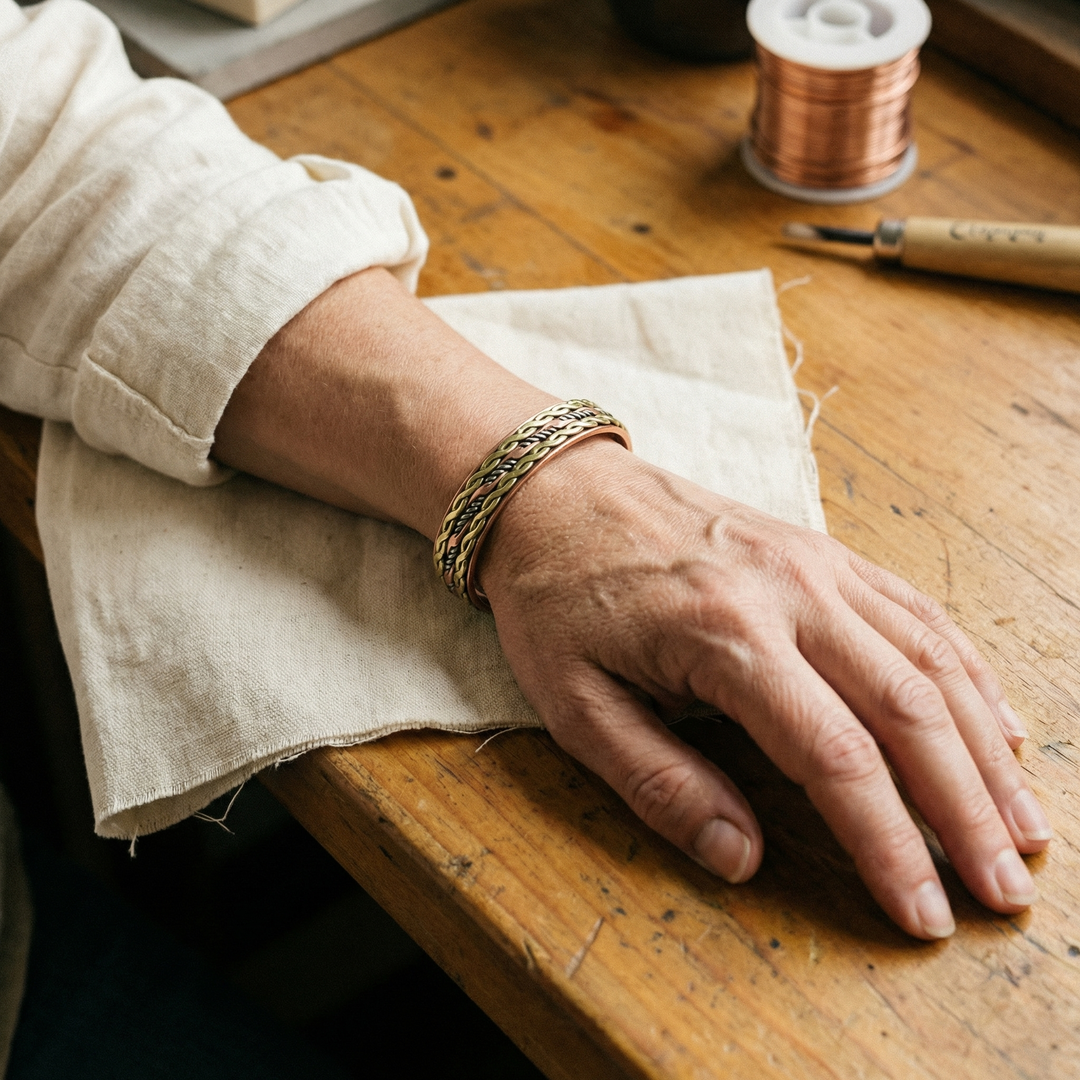 Women's Classic Weave Copper Bracelet