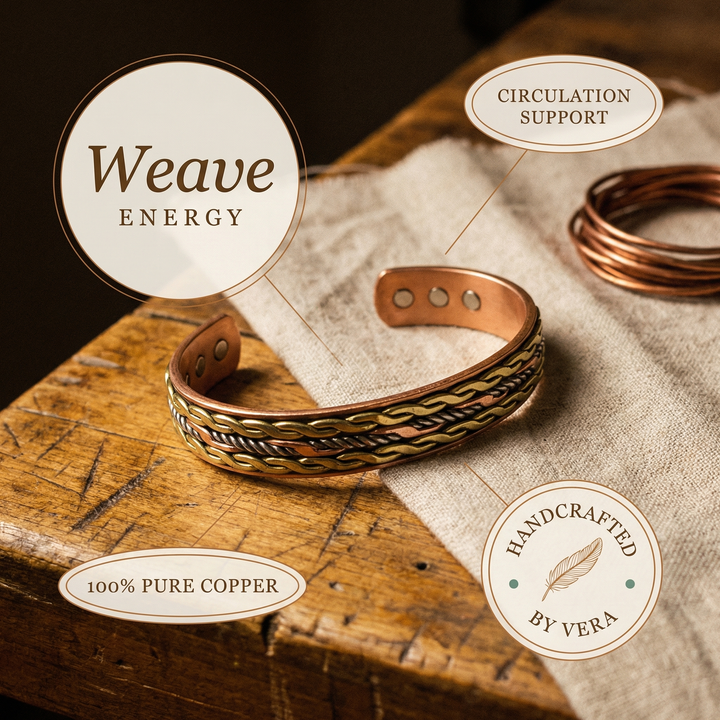 Women's Classic Weave Copper Bracelet