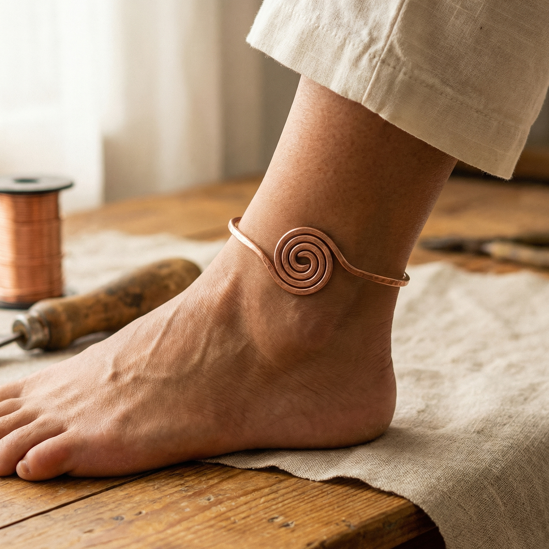 Women's Classic Coil Copper Anklet
