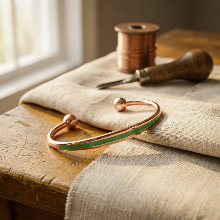 Women's Sleek Jade Copper Bracelet
