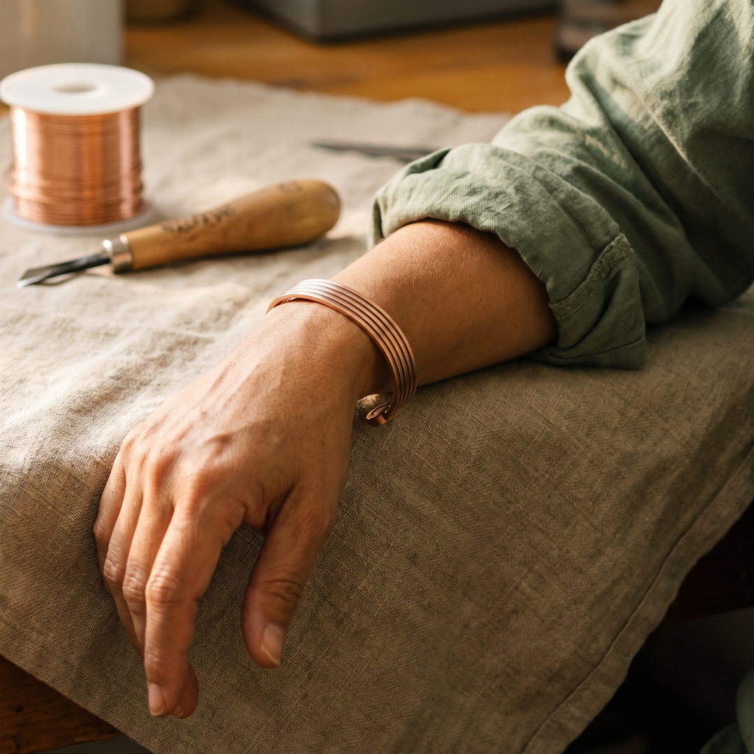 Women's Classic Ridge Copper Bracelet