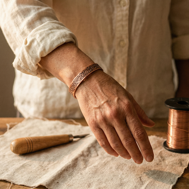 Women's Sleek Flow Copper Bracelet