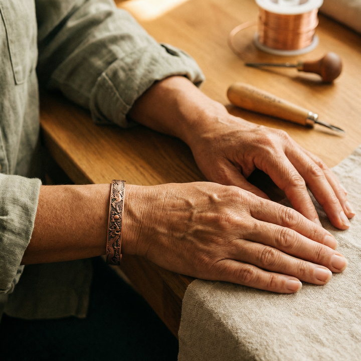 Women's Sleek Loam Copper Bracelet