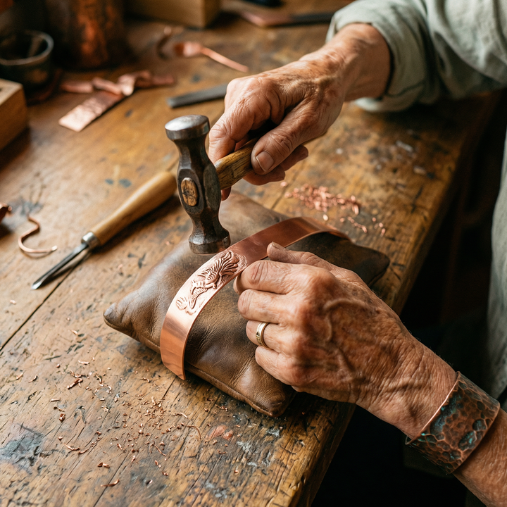 Women's Sleek Loam Copper Bracelet