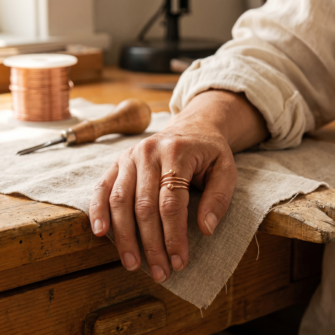 Women's Classic Silt Copper Ring