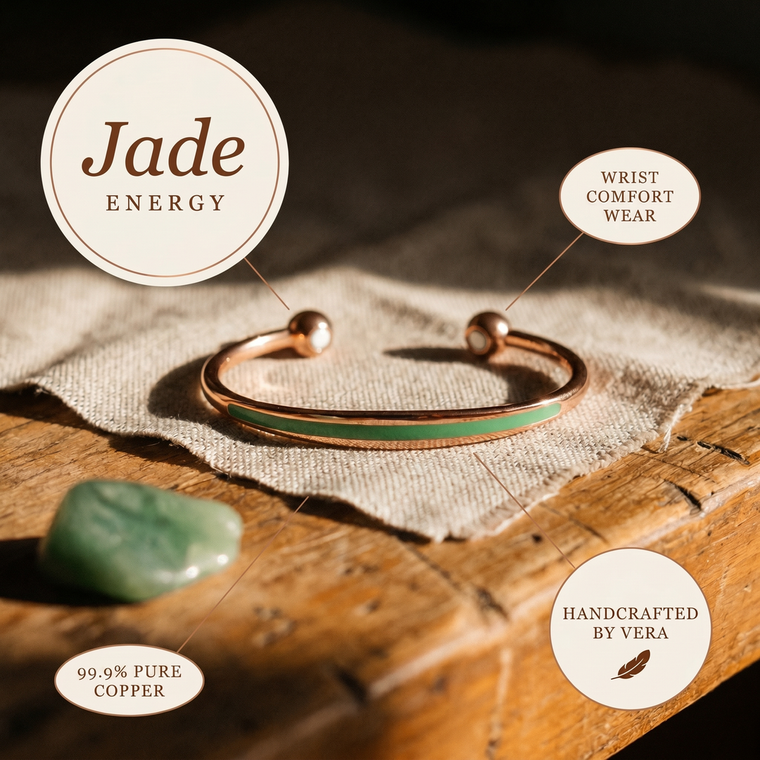 Women's Sleek Jade Copper Bracelet
