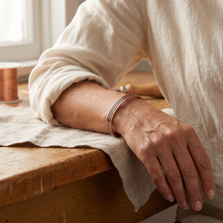 Women's Classic Sage Copper Bracelet