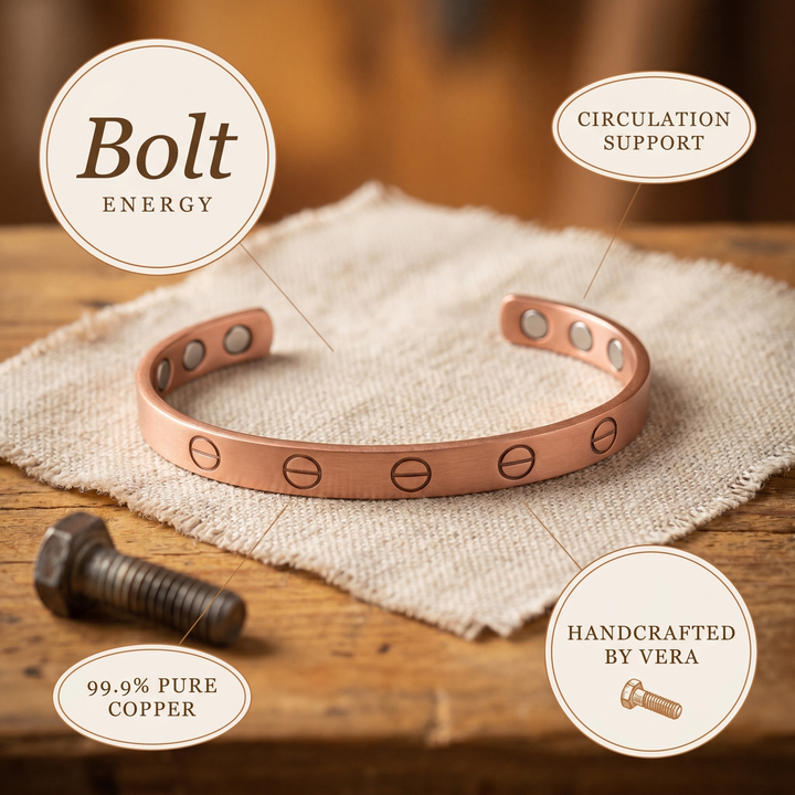 Women's Sleek Bolt Copper Bracelet