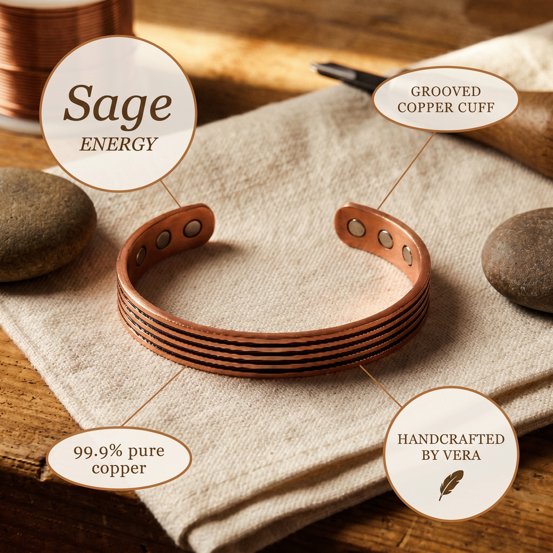 Women's Classic Sage Copper Bracelet