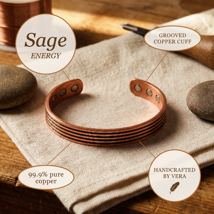 Women's Classic Sage Copper Bracelet