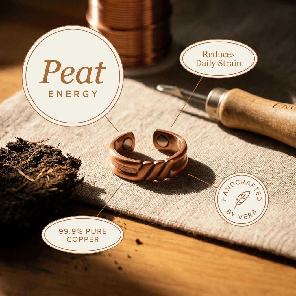 Women's Sleek Peat Copper Ring