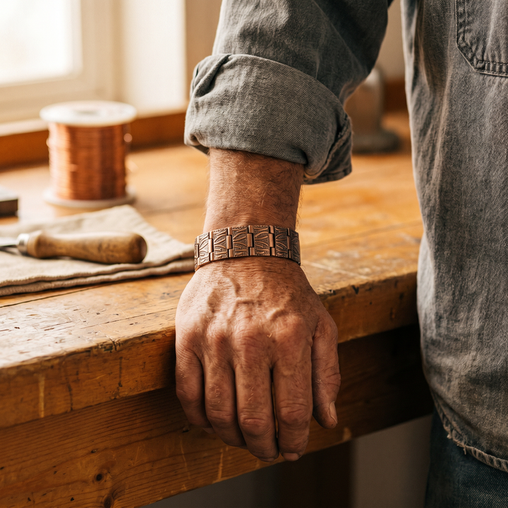 Men's Classic Grit Copper Bracelet