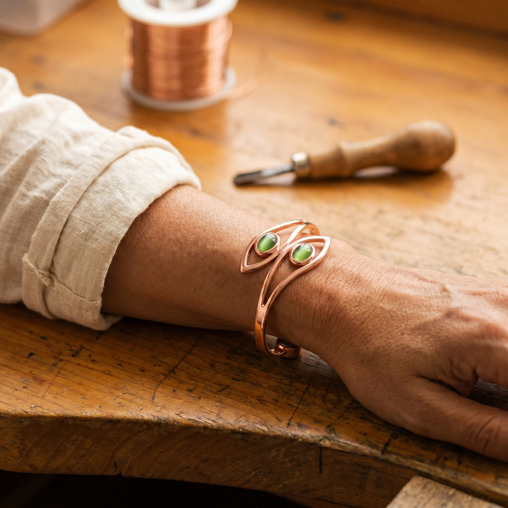 Women's Elegant Opal Copper Bracelet