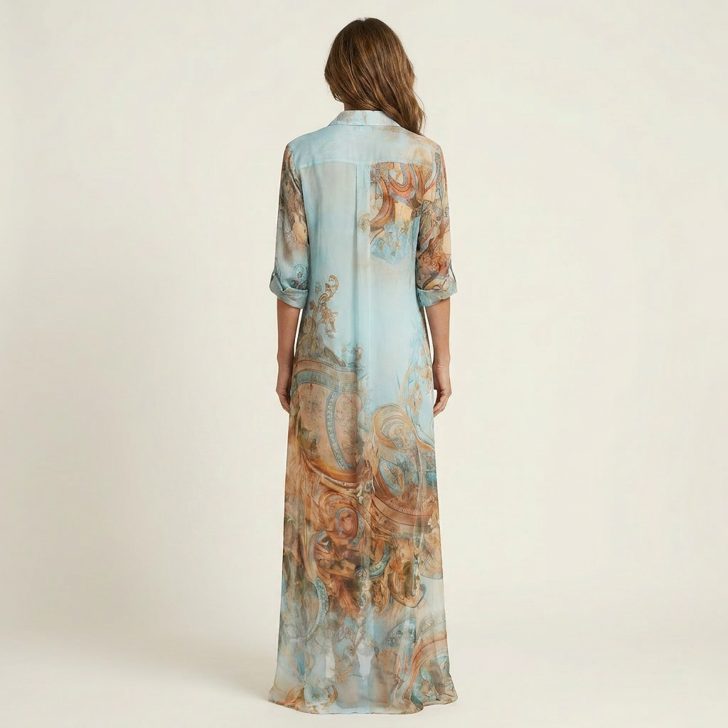 Women's Elegant Maxi Shirt Dress