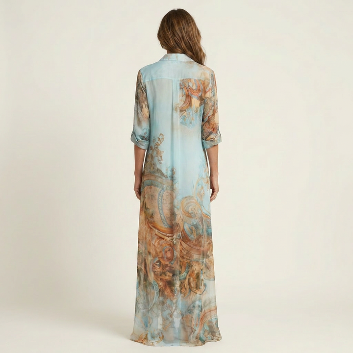 Women's Elegant Maxi Shirt Dress