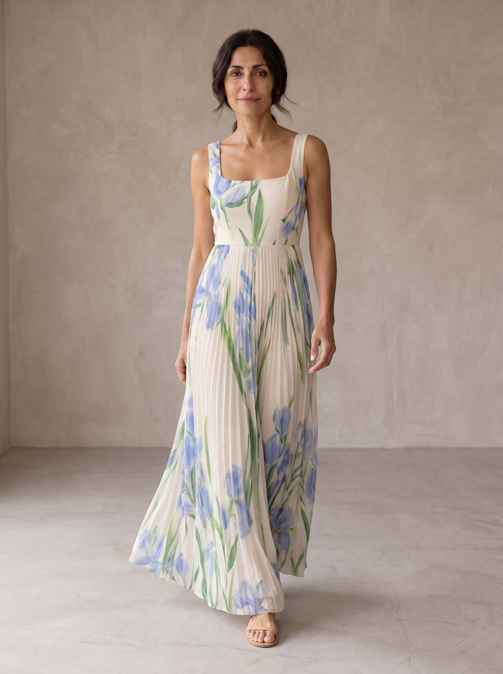 Women's Flowy Floral A-Line Maxi Dress