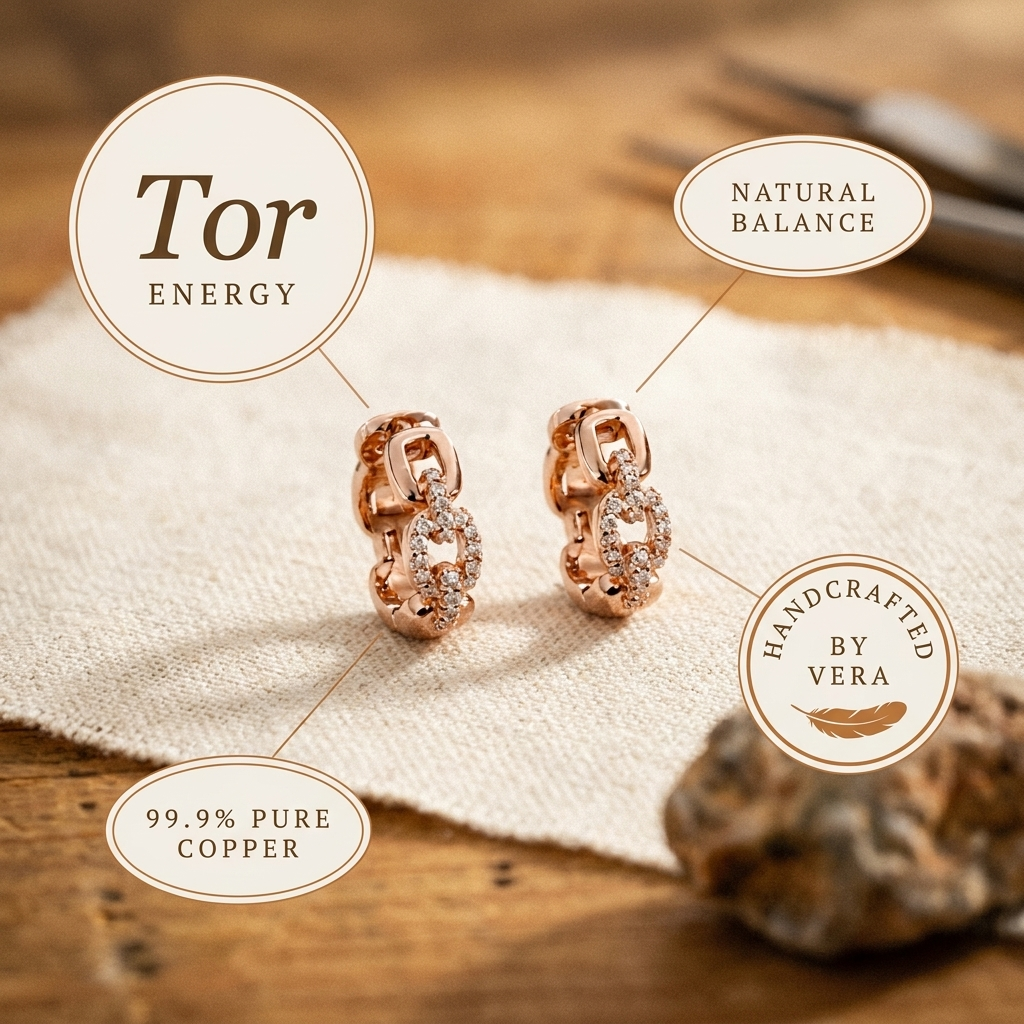 Women's Sleek Tor Copper Earrings