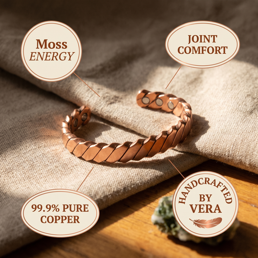 Women's Sleek Moss Copper Bracelet