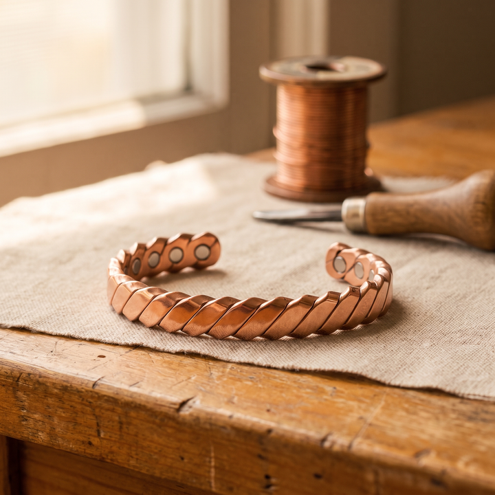Women's Sleek Moss Copper Bracelet