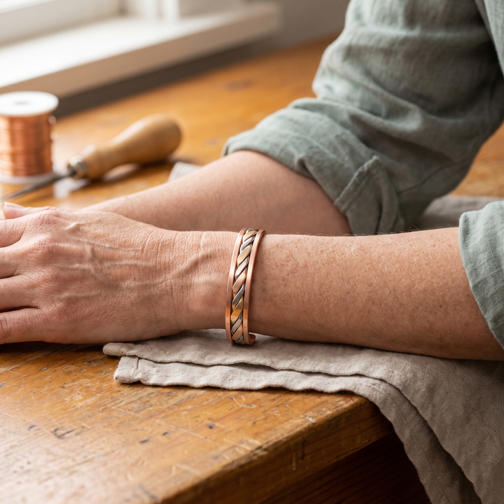 Women's Sleek Bud Copper Bracelet