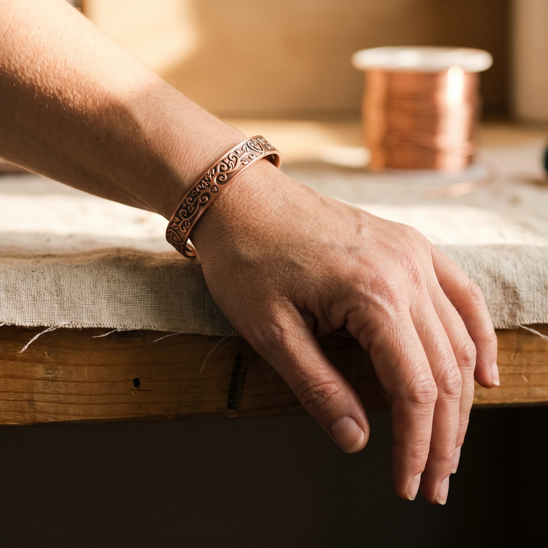 Women's Sleek Tide Copper Bracelet