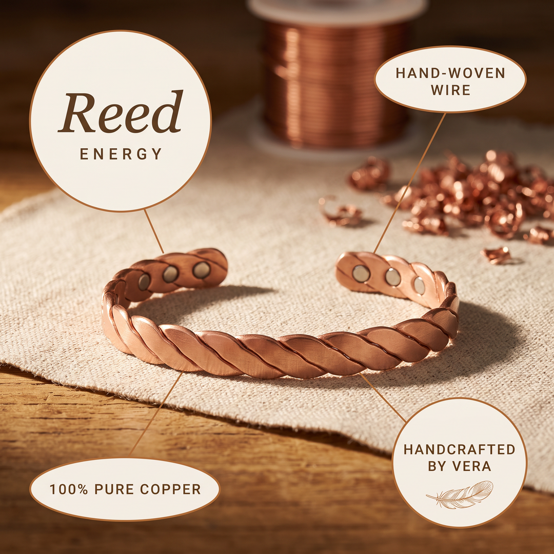 Women's Sleek Reed Copper Bracelet