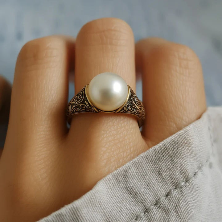Women's Classic Gold Pearl Timeless Ring
