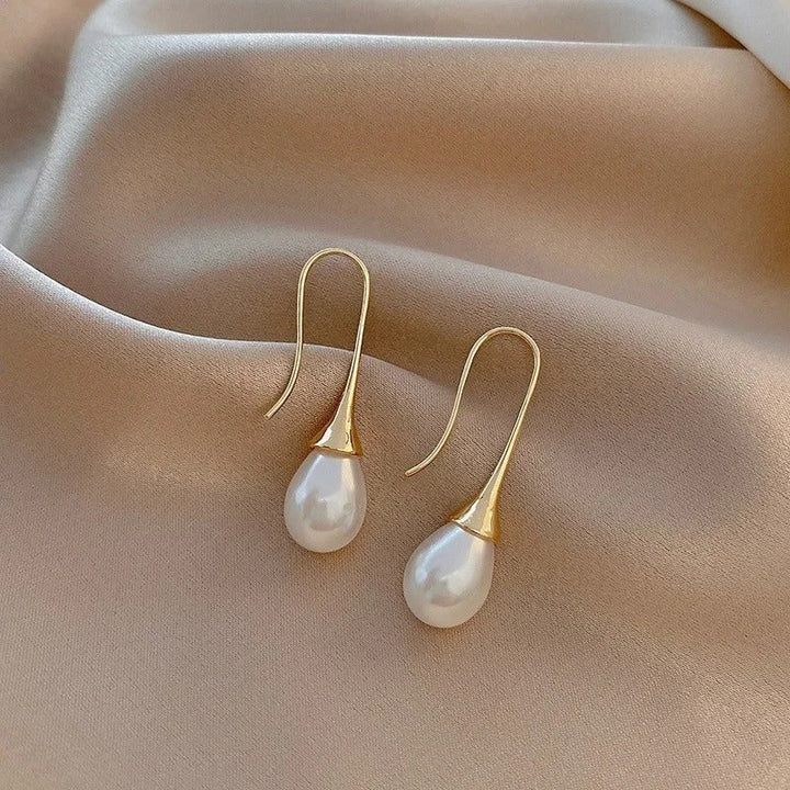 Women's Classic Pearl Stud Drop Earrings